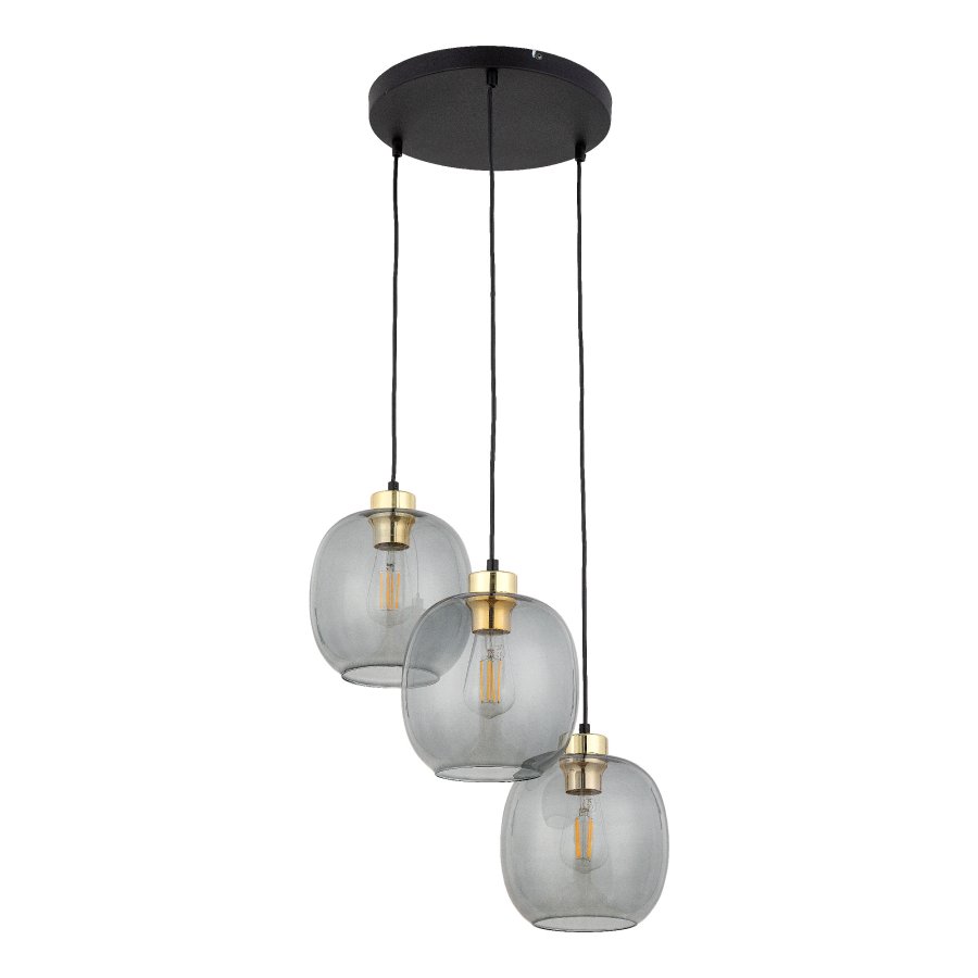TK Omega loftlampe, m. 3 skrme - glas