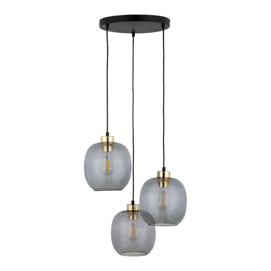 TK Omega loftlampe, m. 3 skrme - glas