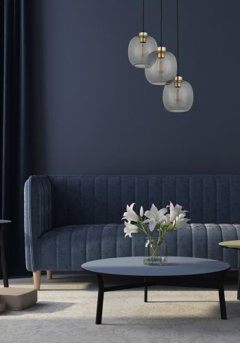 TK Omega loftlampe, m. 3 skrme - glas