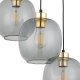 TK Omega loftlampe, m. 3 skrme - glas