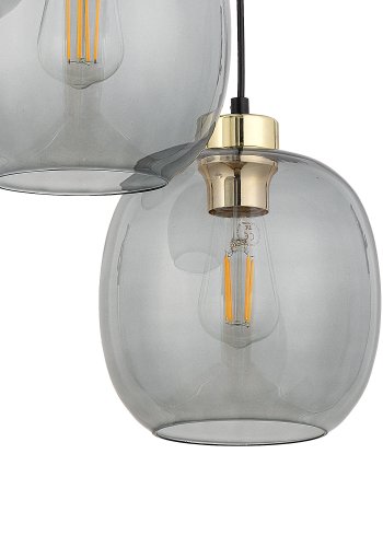 TK Omega loftlampe, m. 3 skrme - glas