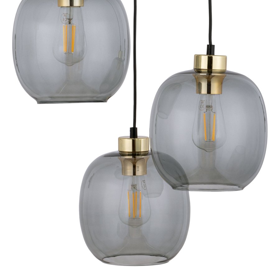 TK Omega loftlampe, m. 3 skrme - glas