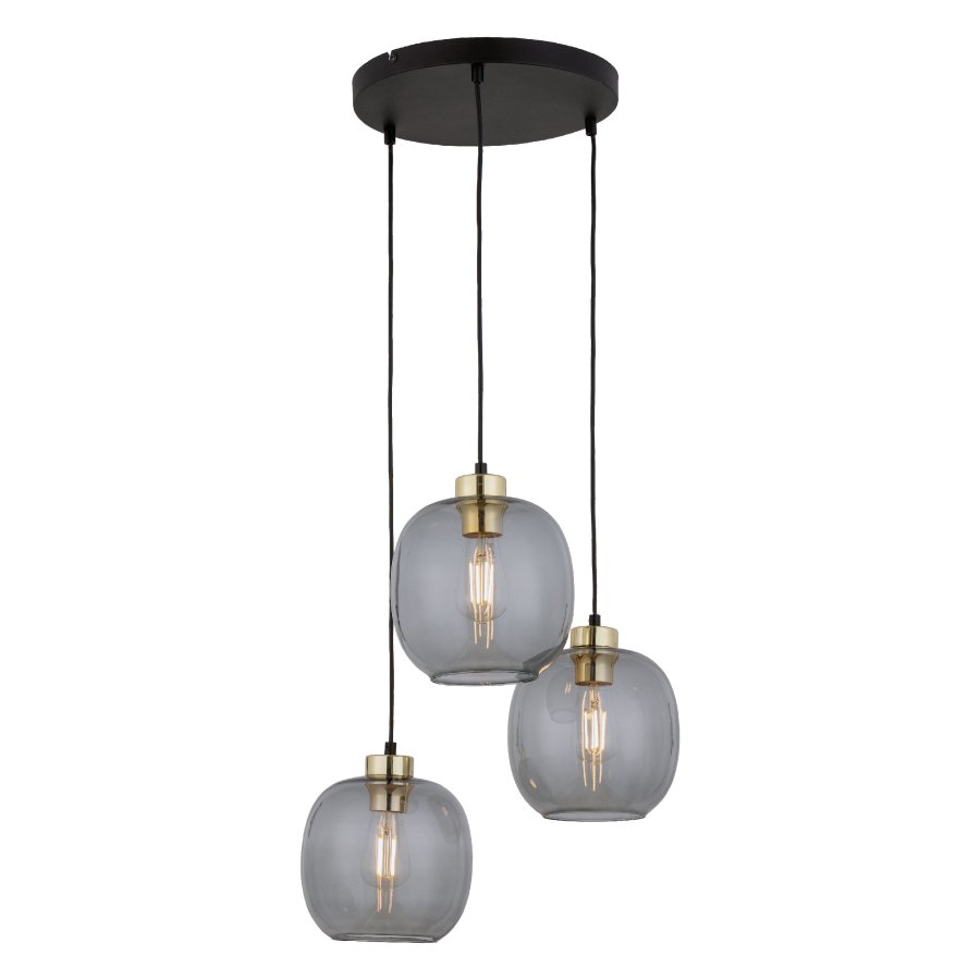 TK Omega loftlampe, m. 3 skrme - glas