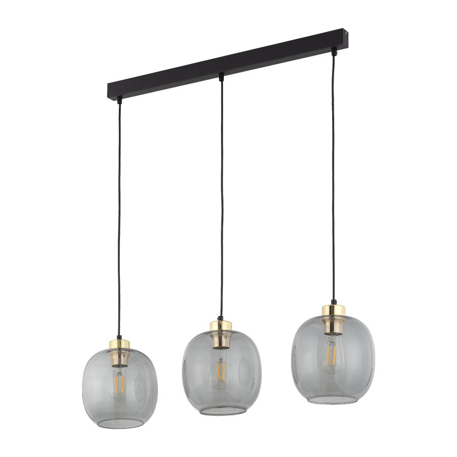 TK Omega loftlampe, m. 3 skrme - glas