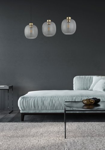 TK Omega loftlampe, m. 3 skrme - glas