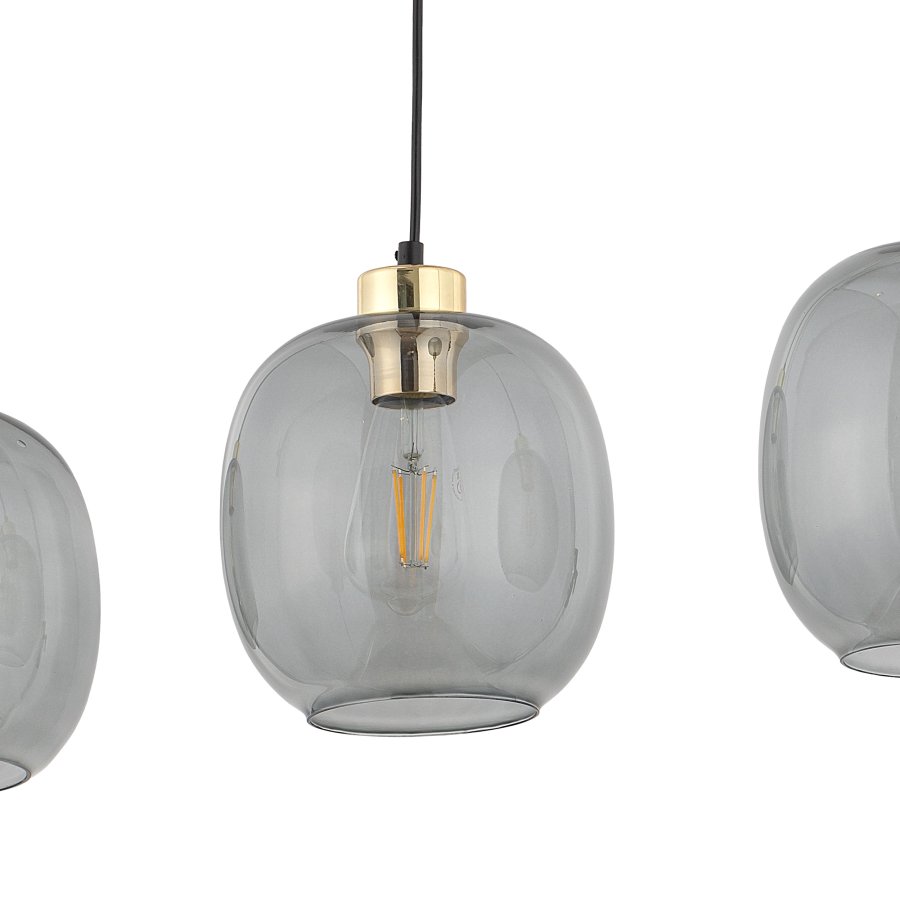 TK Omega loftlampe, m. 3 skrme - glas
