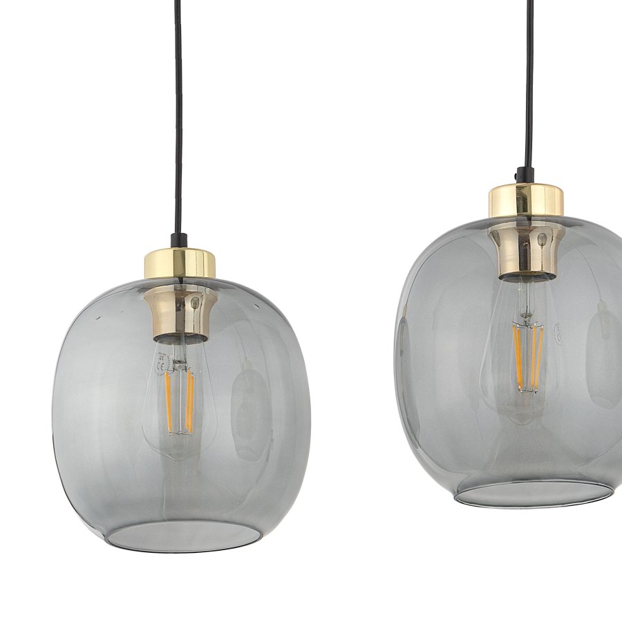 TK Omega loftlampe, m. 3 skrme - glas