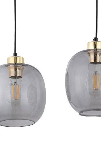 TK Omega loftlampe, m. 3 skrme - glas