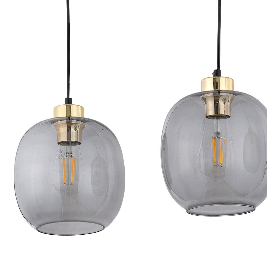 TK Omega loftlampe, m. 3 skrme - glas