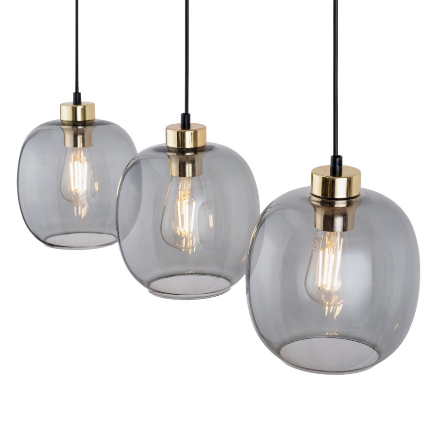 TK Omega loftlampe, m. 3 skrme - glas