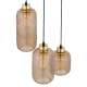 TK Pescara loftlampe, m. 3 skrme - glas og sort metal