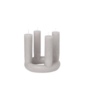 BROSTE COPENHAGEN Lucille skulptur stearinlys - rainy day gr helfarvet paraffin