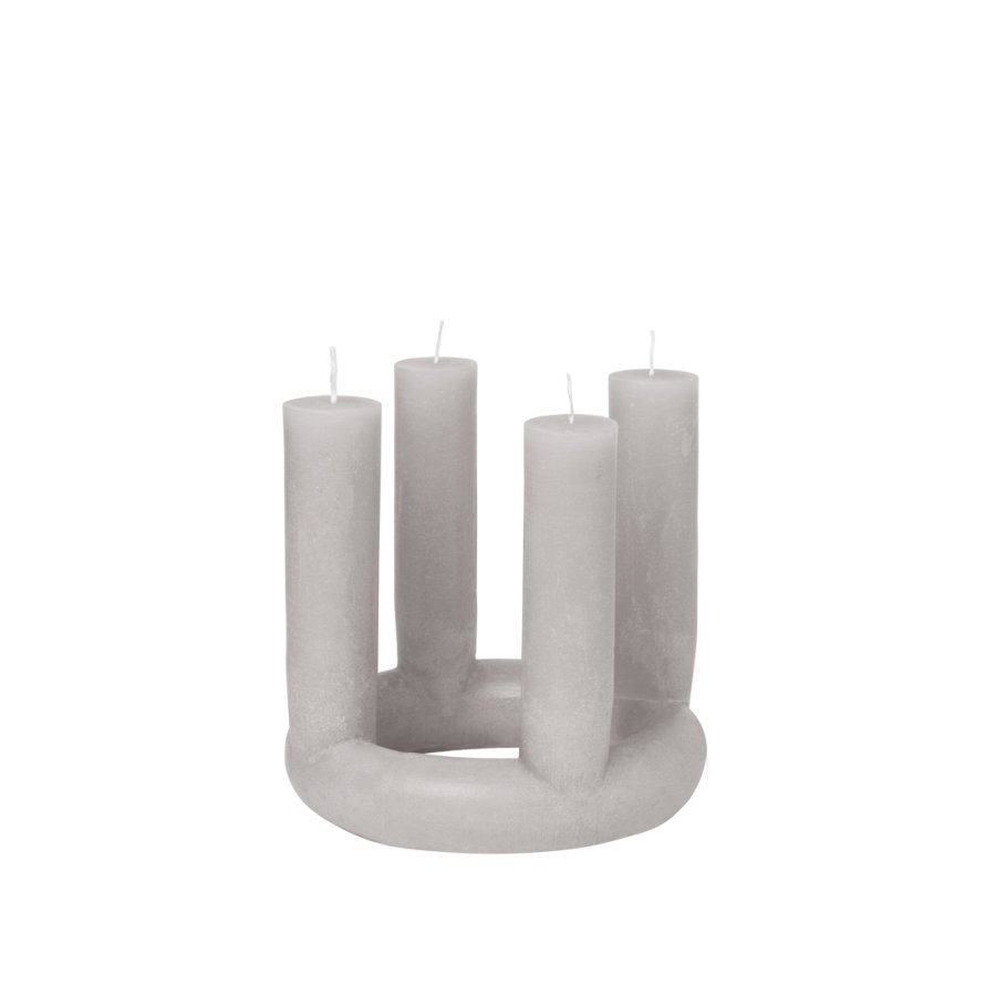 BROSTE COPENHAGEN Lucille skulptur stearinlys - rainy day gr helfarvet paraffin