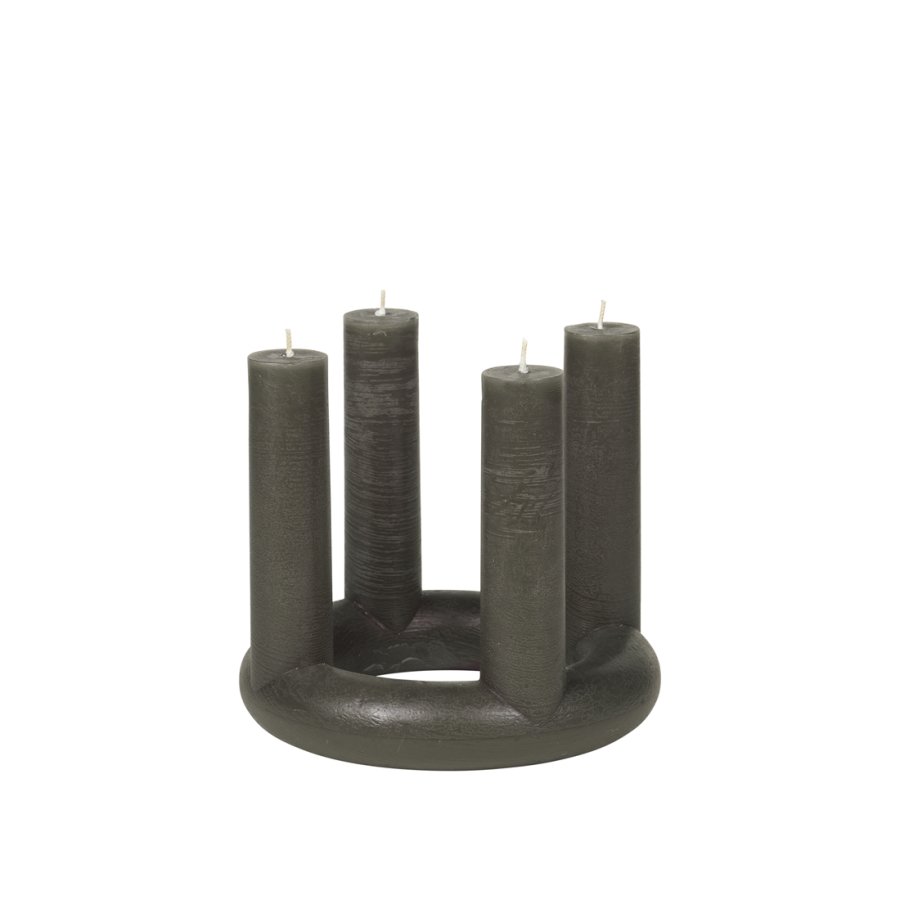 BROSTE COPENHAGEN Lucille skulptur stearinlys - grape leaf grn helfarvet paraffin