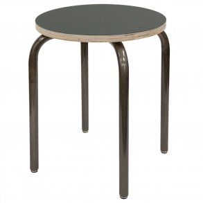 Monograph skammel - krydsfiner m. mrkegrn linolium-metalben, 1 stk.