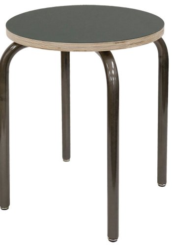 Monograph skammel - krydsfiner m. mrkegrn linolium-metalben, 1 stk.