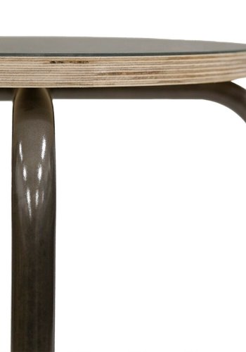 Monograph skammel - krydsfiner m. mrkegrn linolium-metalben, 1 stk.