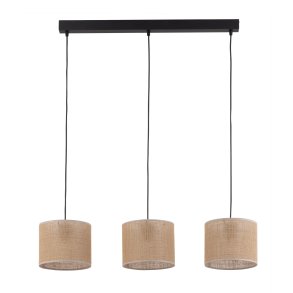TK Jute loftlampe, m. 3 skrme - natur jute
