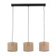 TK Jute loftlampe, m. 3 skrme - natur jute