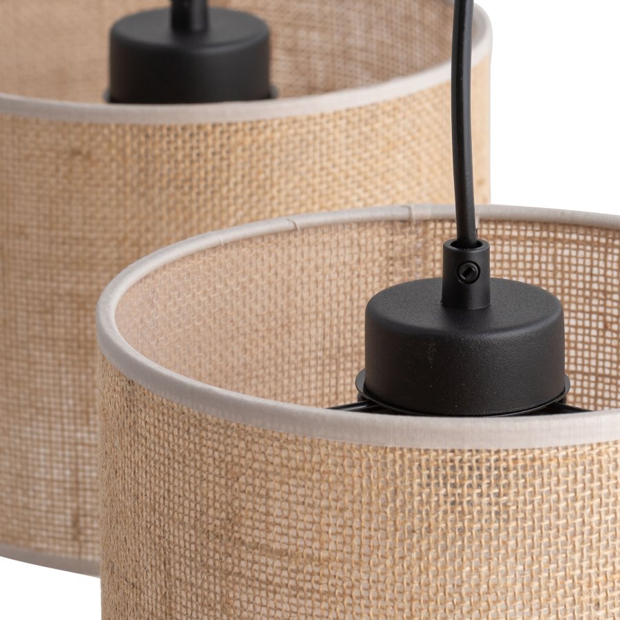 TK Jute loftlampe, m. 3 skrme - natur jute