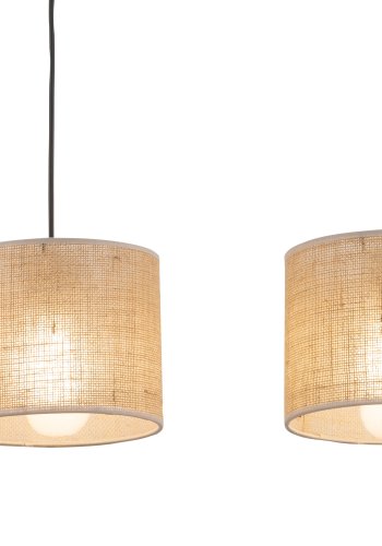 TK Jute loftlampe, m. 3 skrme - natur jute