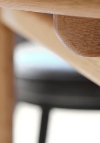 Carno spisebord, m. udtrk - natur egefinér og egetr (120)