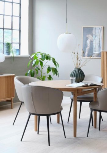 Carno spisebord, m. udtrk - natur egefinér og egetr (120)