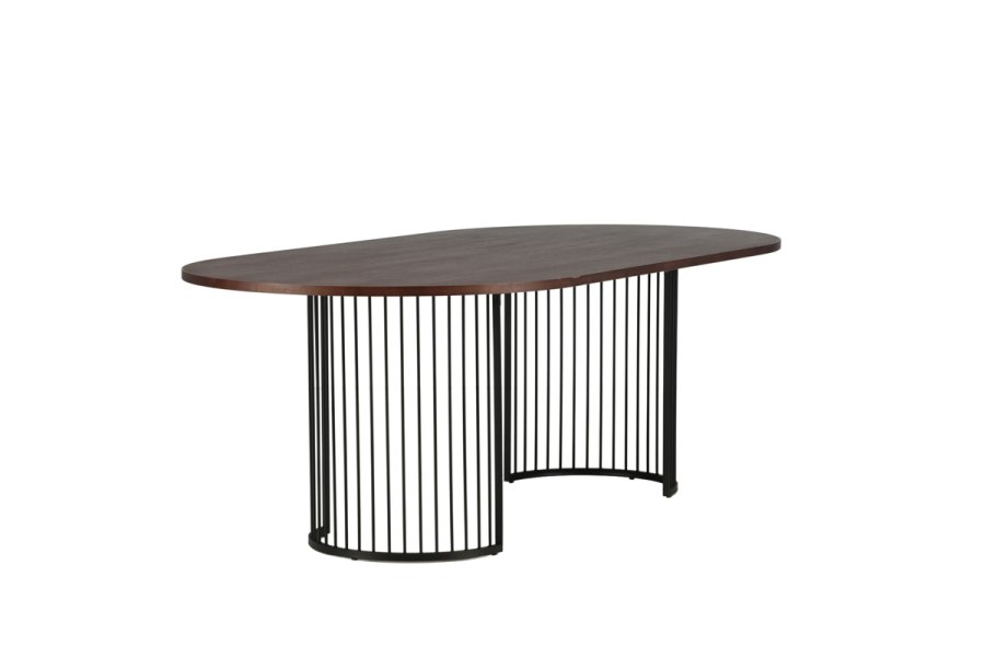 VIND COLLECTION Hamneskär spisebord, oval - valnddefarvet finér og sort stl (220x110)