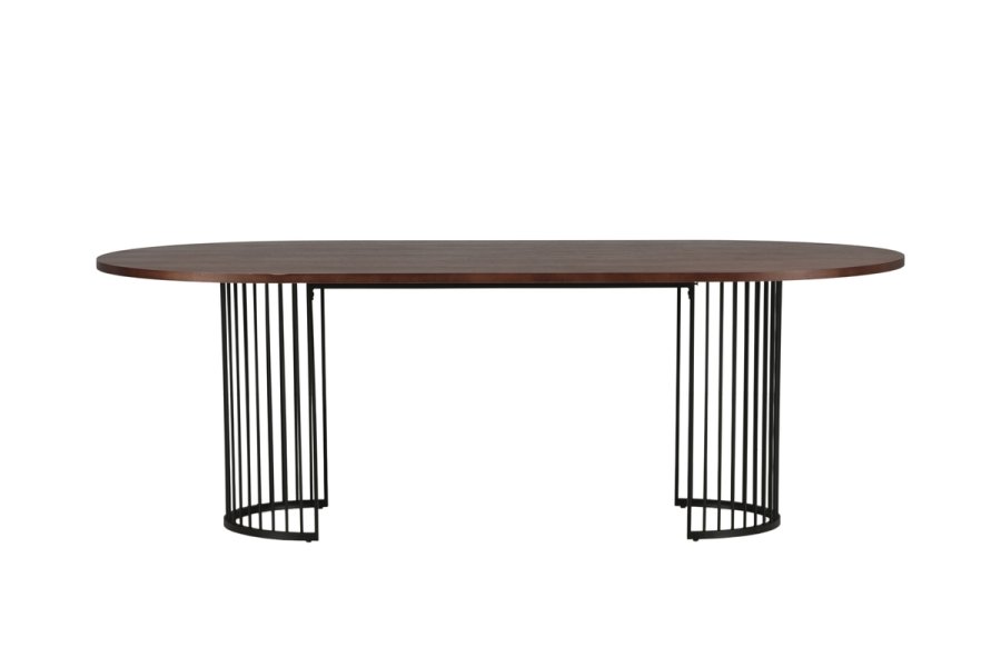 VIND COLLECTION Hamneskär spisebord, oval - valnddefarvet finér og sort stl (220x110)