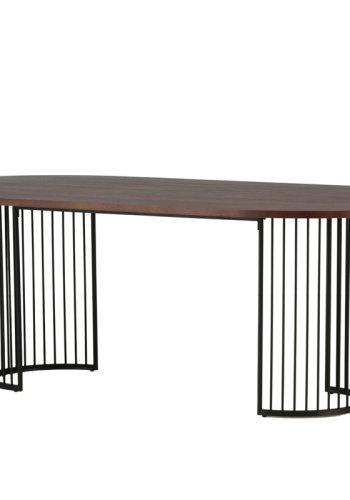 VIND COLLECTION Hamneskär spisebord, oval - valnddefarvet finér og sort stl (220x110)