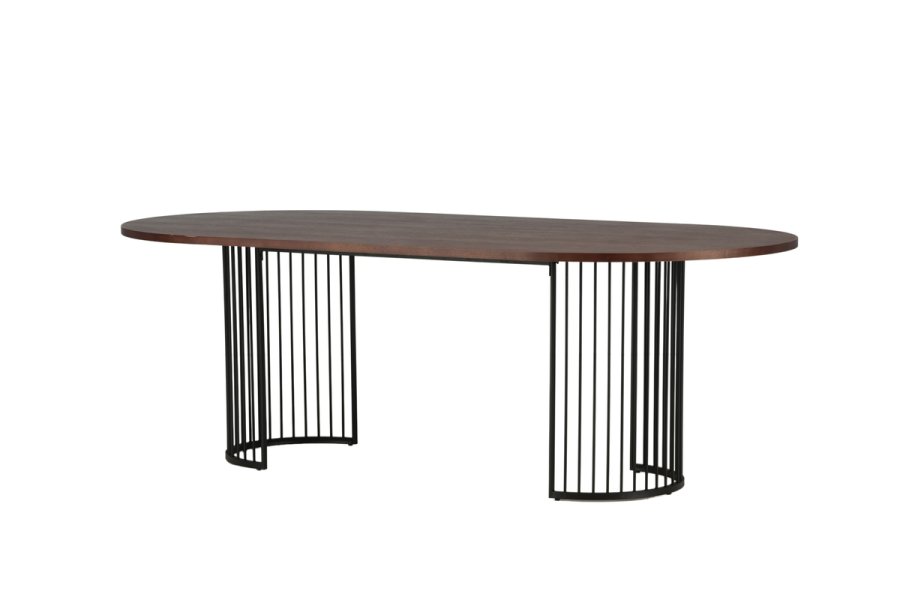 VIND COLLECTION Hamneskär spisebord, oval - valnddefarvet finér og sort stl (220x110)