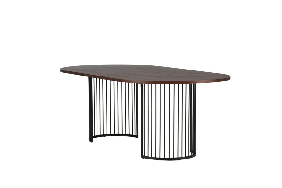 VIND COLLECTION Hamneskär spisebord, oval - valnddefarvet finér og sort stl (220x110)