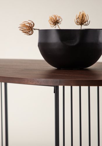 VIND COLLECTION Hamneskär spisebord, oval - valnddefarvet finér og sort stl (220x110)