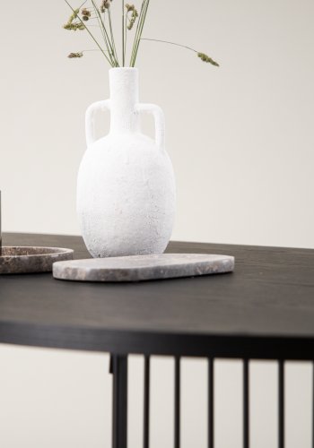 VIND COLLECTION Hamneskär spisebord, oval - sort finér og sort stl (220x110)