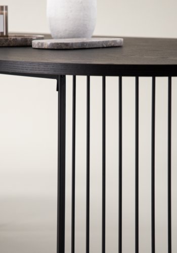 VIND COLLECTION Hamneskär spisebord, oval - sort finér og sort stl (220x110)