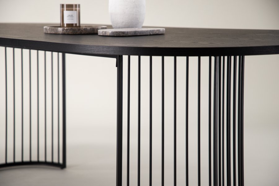 VIND COLLECTION Hamneskär spisebord, oval - sort finér og sort stl (220x110)