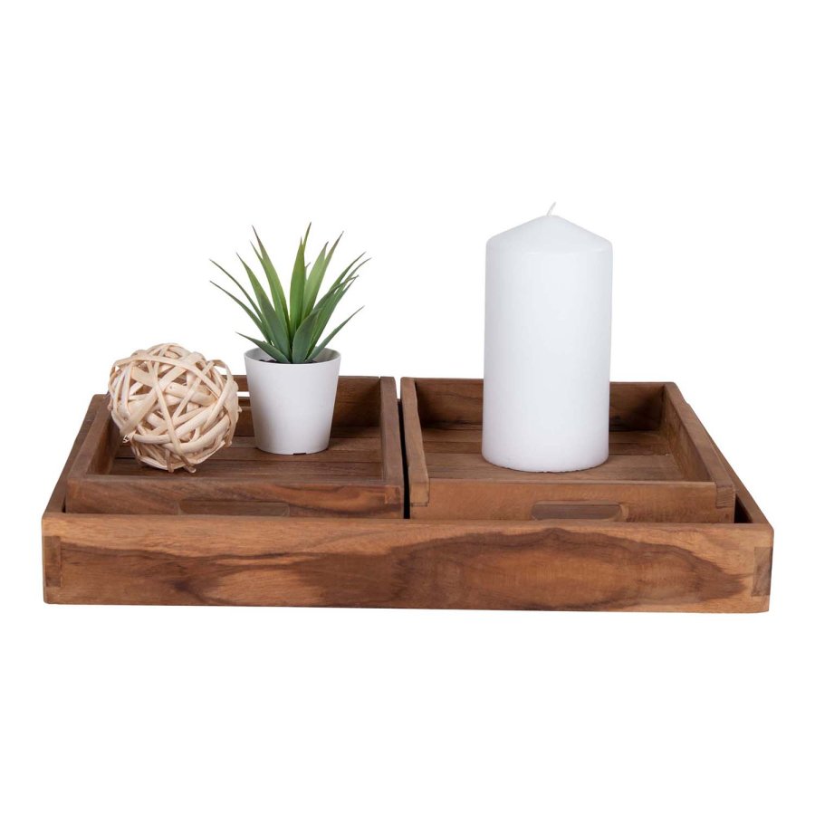 HOUSE NORDIC Faro bakke - natur teaktr (st af 3)