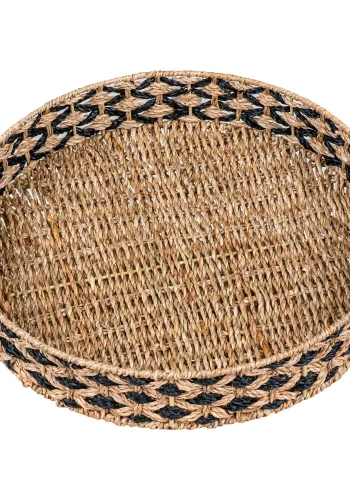 Bakke i sgrs, sort/natur, rundt, 38 cm