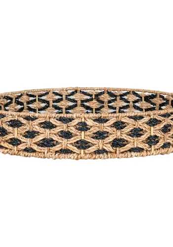 Bakke i sgrs, sort/natur, rundt, 38 cm