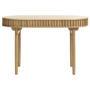 Carno skrivebord, m. skydelge - natur egefinér og egetr (60x120)