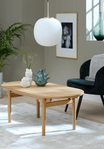 Carno sofabord, oval - natur egefinér og egetr (70x130)