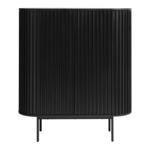 Siena skab, m. 2 lger, 3 hylder, 1 skuffe - sort egefinér/eg og sort metal