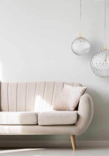 TK Cadix loftlampe 210 - glas og guld stl