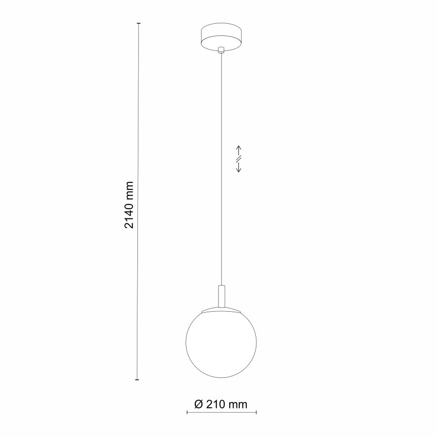TK Cadix loftlampe 210 - glas og guld stl