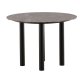 VIND COLLECTION Havstone spisebord, rund - glas med brunt marmormnster og sort metal (106)