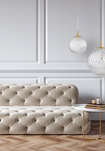 TK Cadix loftlampe - glas og guld stl