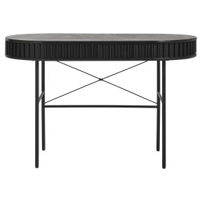 Siena skrivebord, m. lge - sort egefinér/eg og sort metal (60x120)