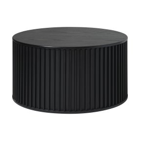 Siena sofabord, rund - sort egefinér og eg (85)