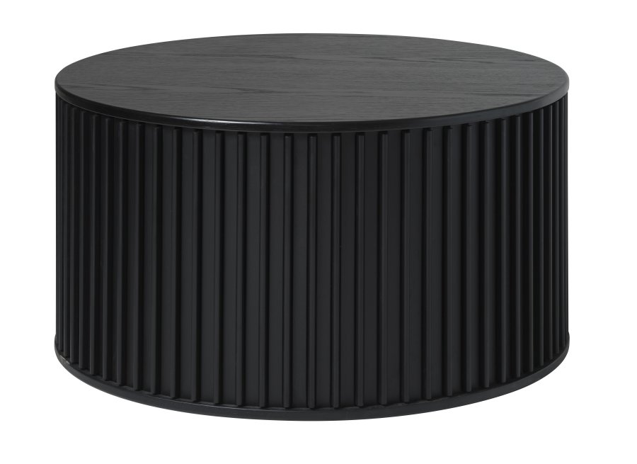 Siena sofabord, rund - sort egefinér og eg (85)