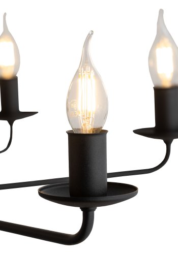 TK Limal loftlampe, m. plads til 5 prer - sort metal